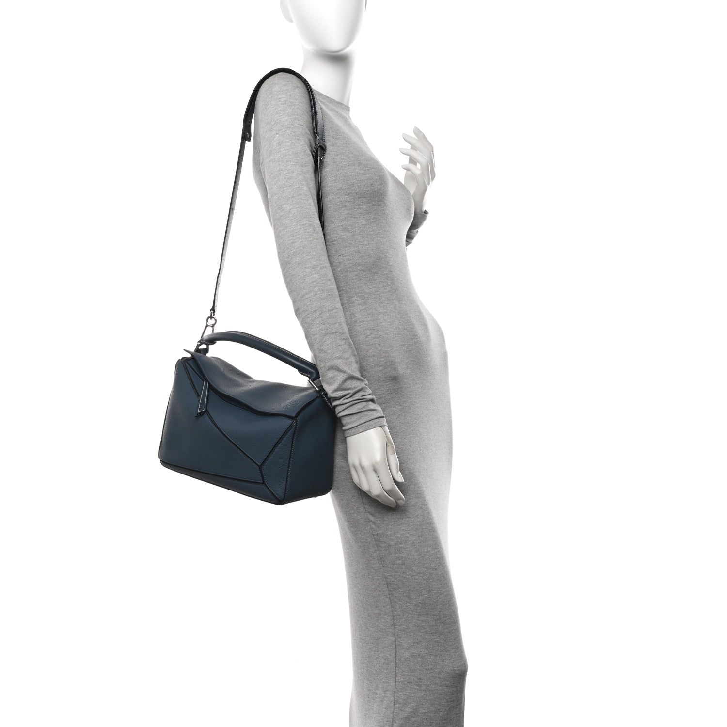 Loewe Calfskin Medium Puzzle Bag Dark Blue 2 of 9