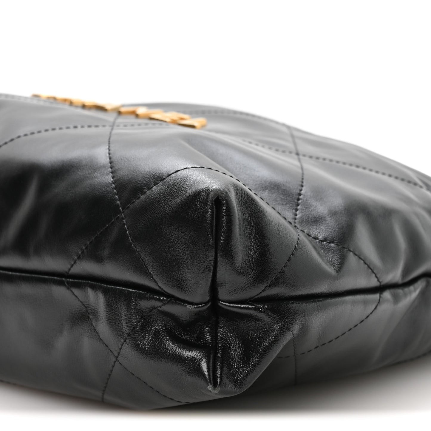 Shiny Calfskin Quilted Small Chanel 22 Black