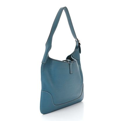 Hermes Taurillon Clemence Trim II 35 Shoulder Bag Blue Jean 3 of 11