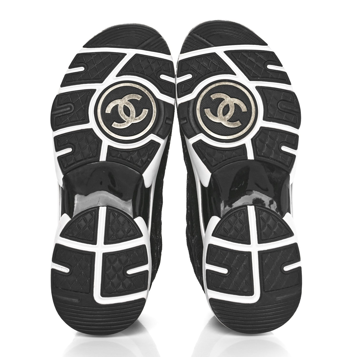 Chanel Suede Calfskin Printed CC Sneakers 37 Black 11 of 16