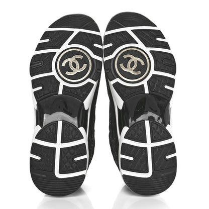 Chanel Suede Calfskin Printed CC Sneakers 37 Black 11 of 16