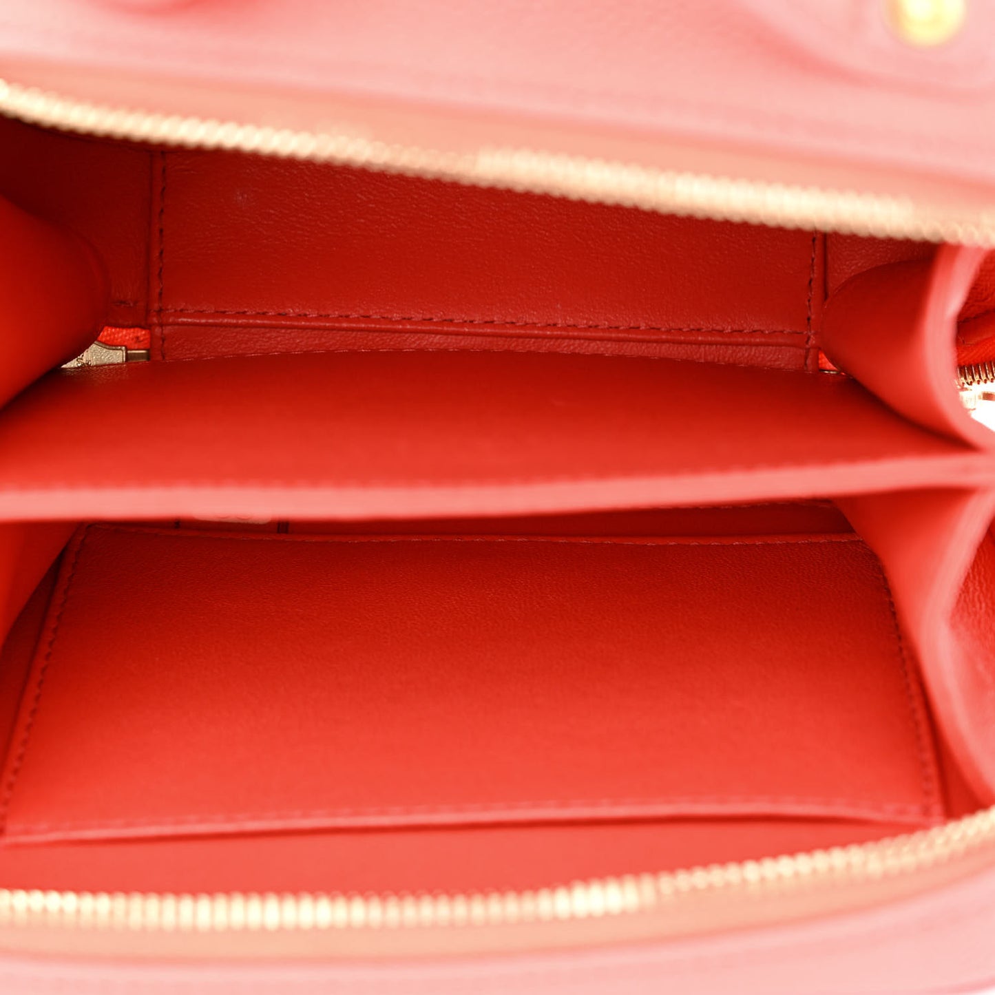 Caviar Quilted Small CC Filigree Vanity Case Coral