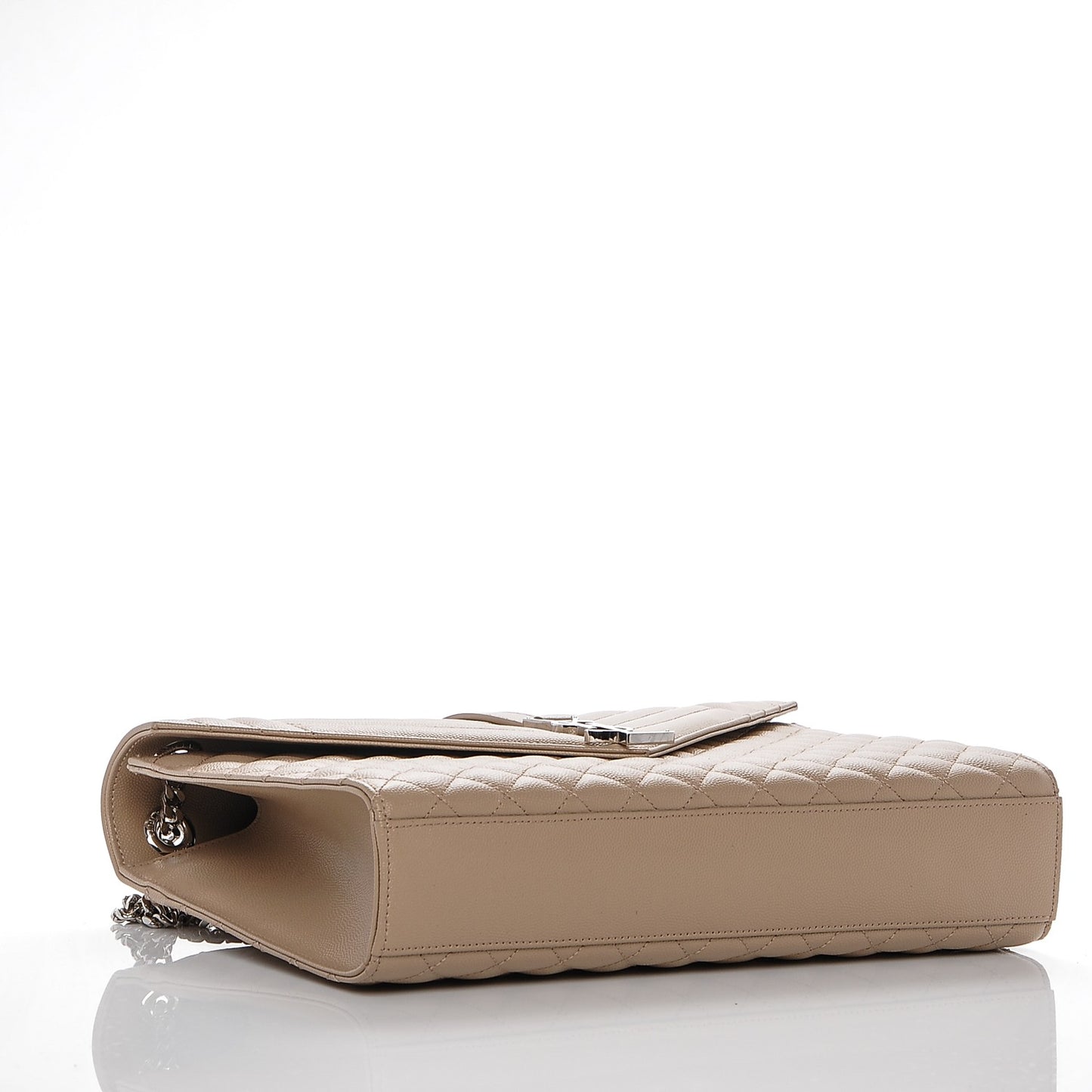 Grain De Poudre Large Tri-Quilt Monogram Satchel Dark Beige