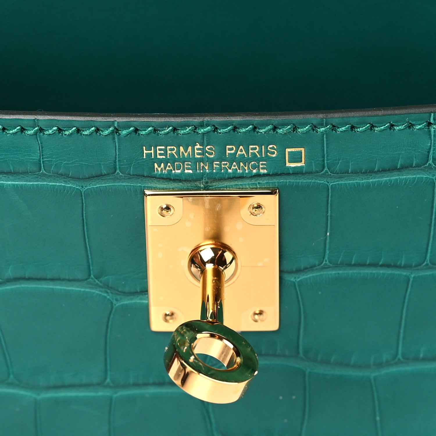 Hermes Matte Alligator Mini Kelly Sellier 20 Malachite 6 of 10