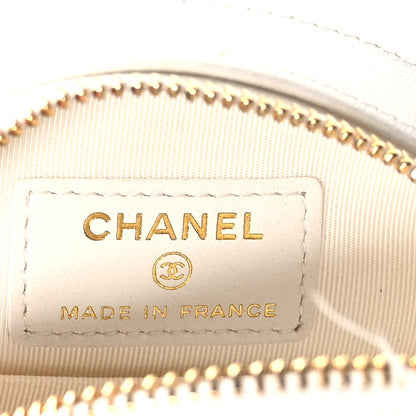 Chanel Lambskin Fur Quilted Round Clutch With Chain Ivory 6 of 11