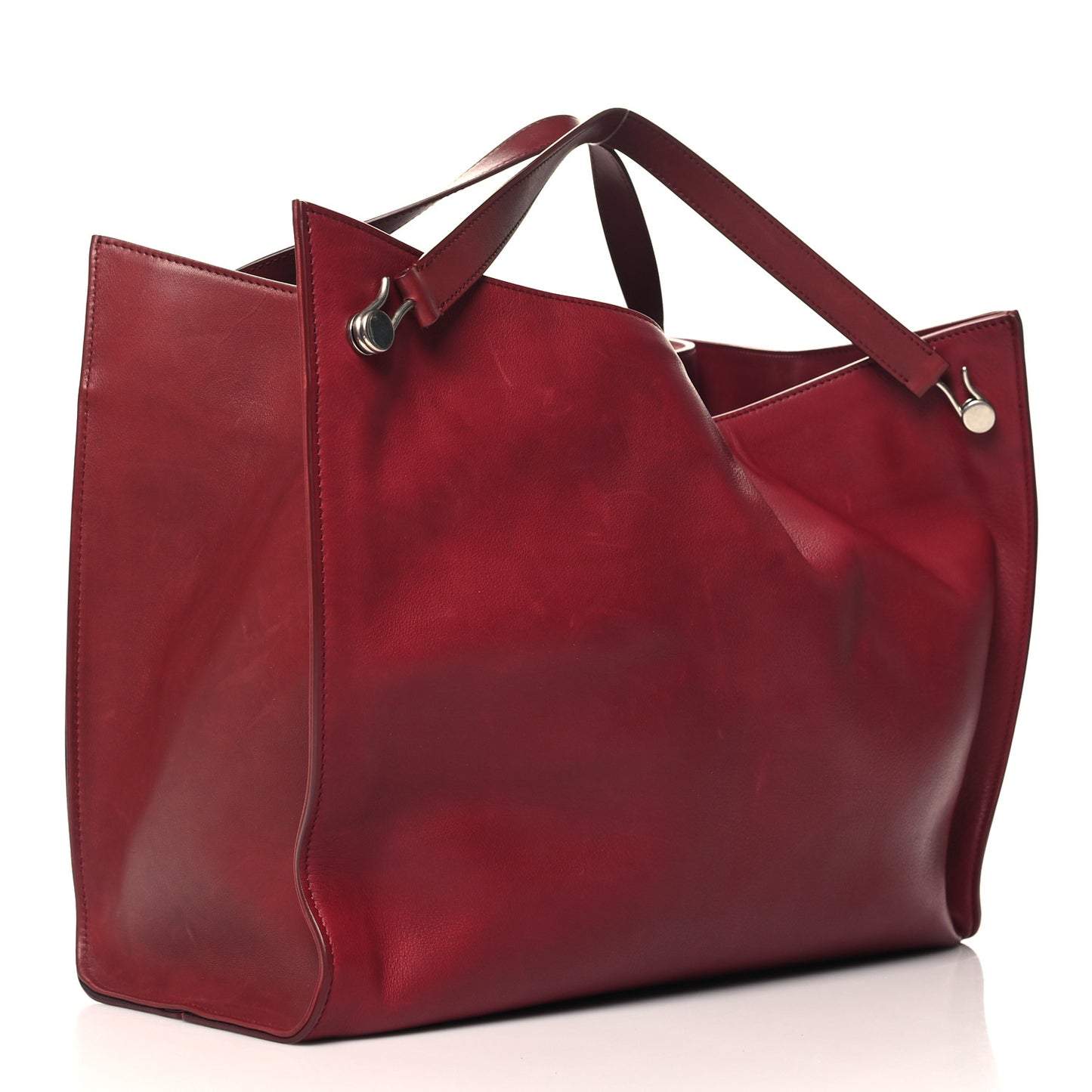Polished Saddle Calfskin Alexia Bag Amaranto