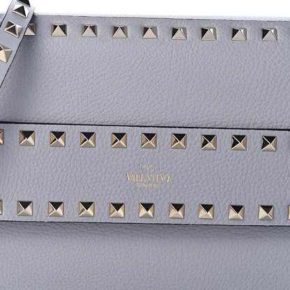 Valentino Garavani Pebbled Calfskin Rockstud Side Slip Crossbody Pastel Grey 7 of 9