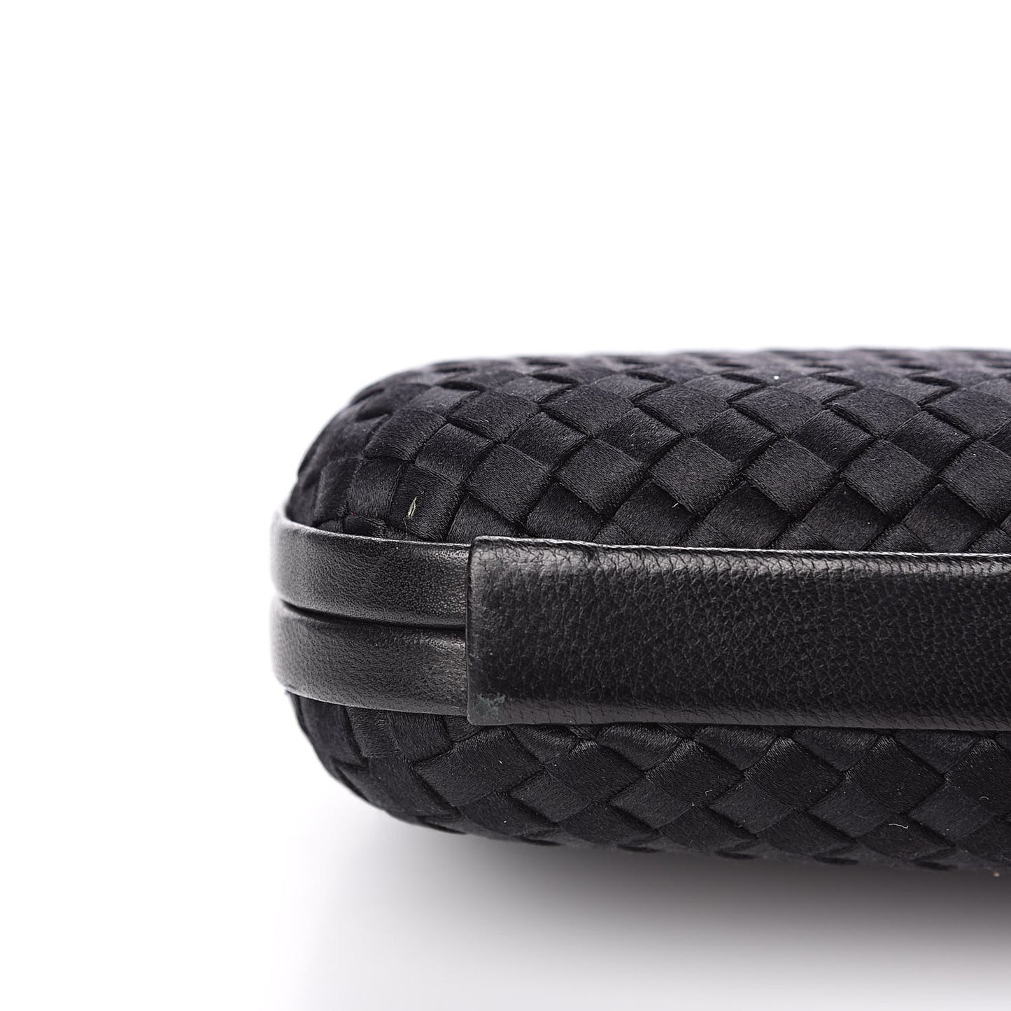 Satin Intreccio Impero Knot Clutch Black