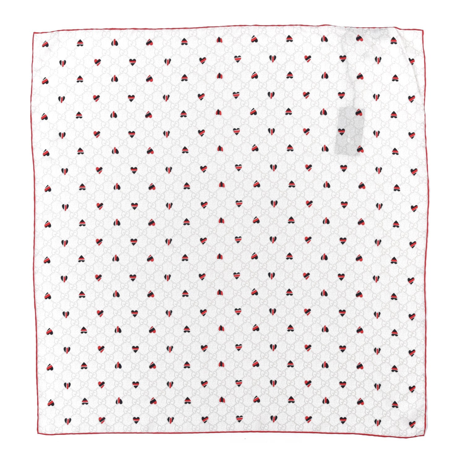 Gucci Silk Monogram Heart Square Scarf White 1 of 3