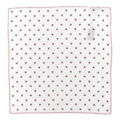 Gucci Silk Monogram Heart Square Scarf White 1 of 3