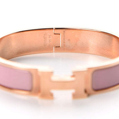 Hermes Enamel Narrow Clic Clac H Bracelet PM Rose Cassata 4 of 5