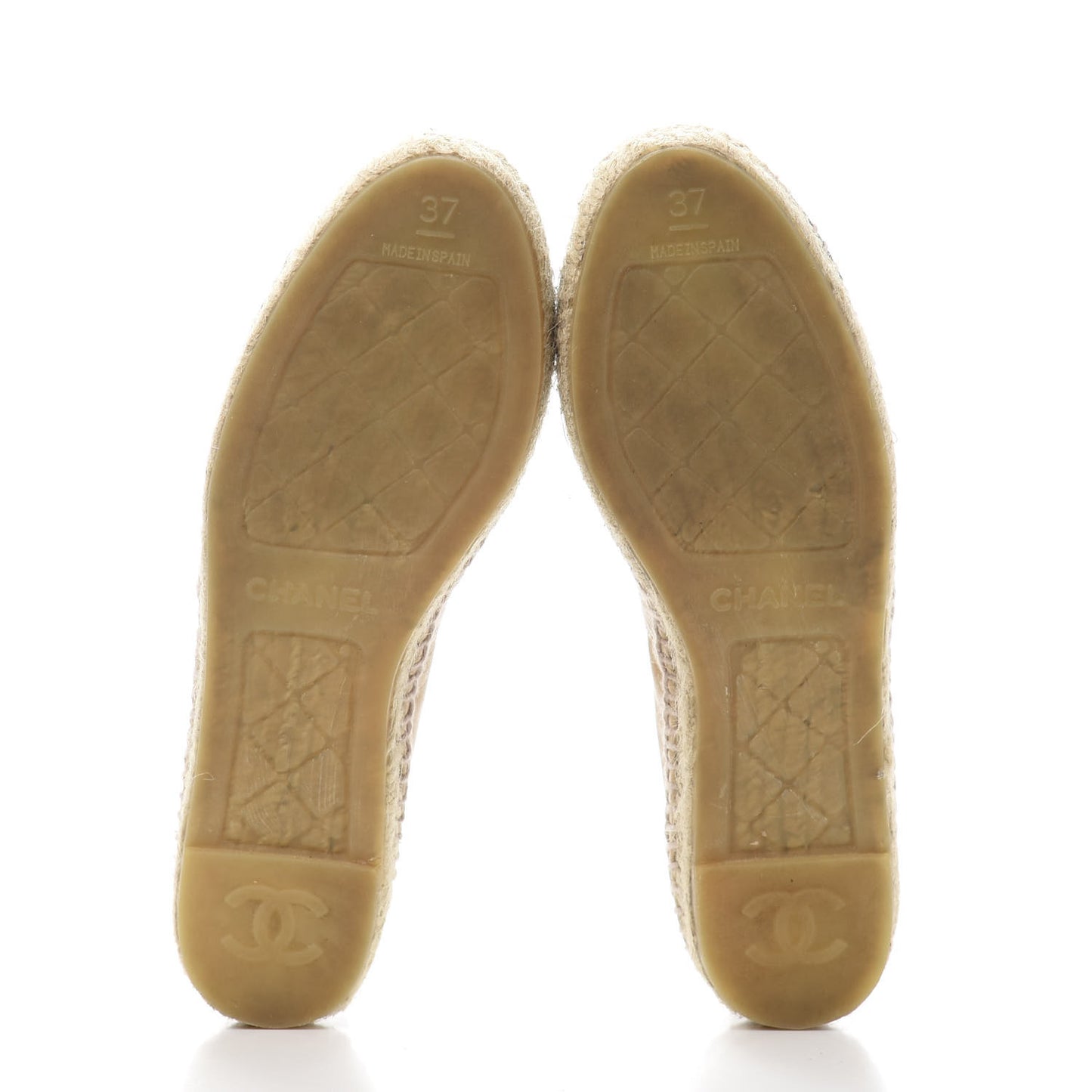 Lambskin CC Espadrilles 37 Beige Black