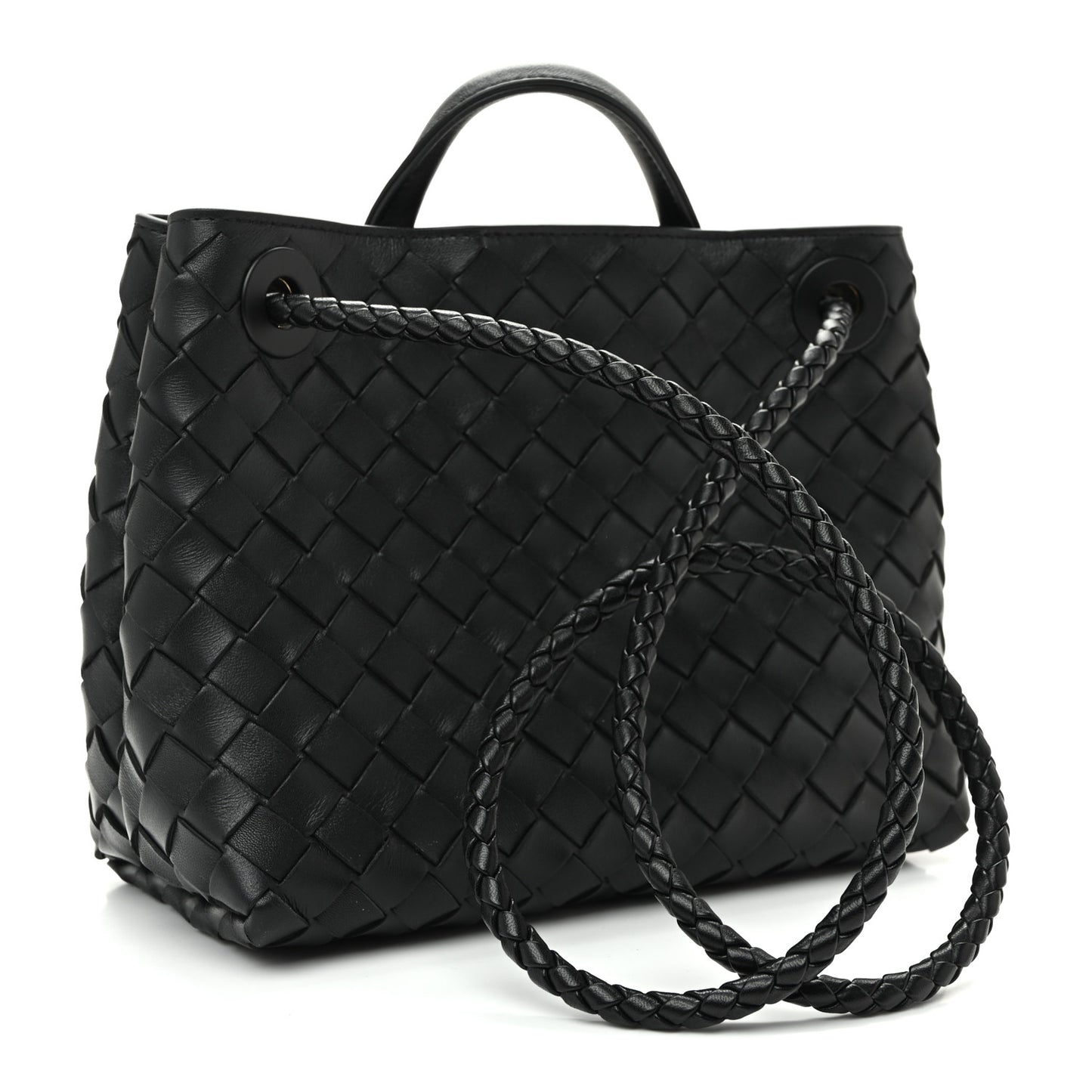Nappa Intrecciato Small Andiamo Shoulder Bag Black