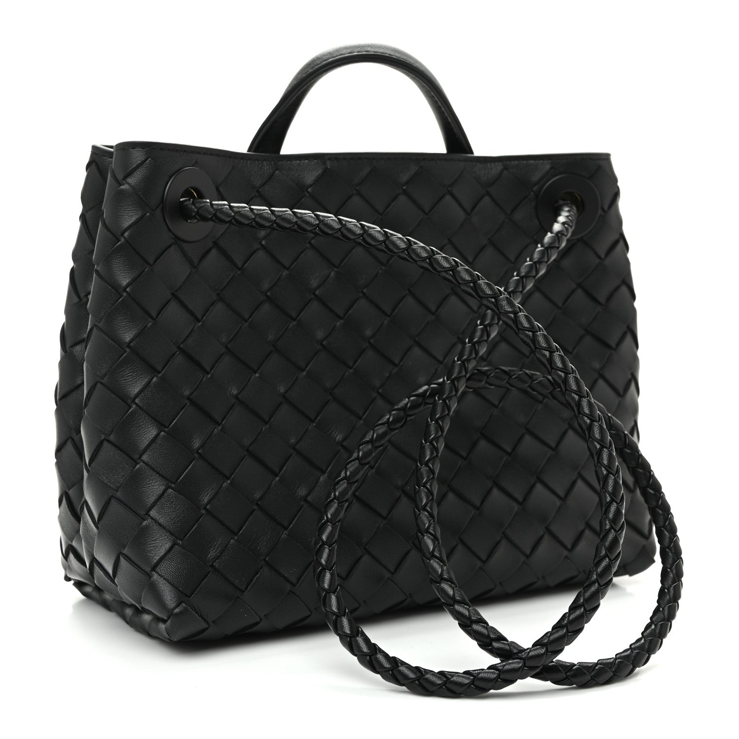 Bottega Veneta Nappa Intrecciato Small Andiamo Shoulder Bag Black 3 of 9