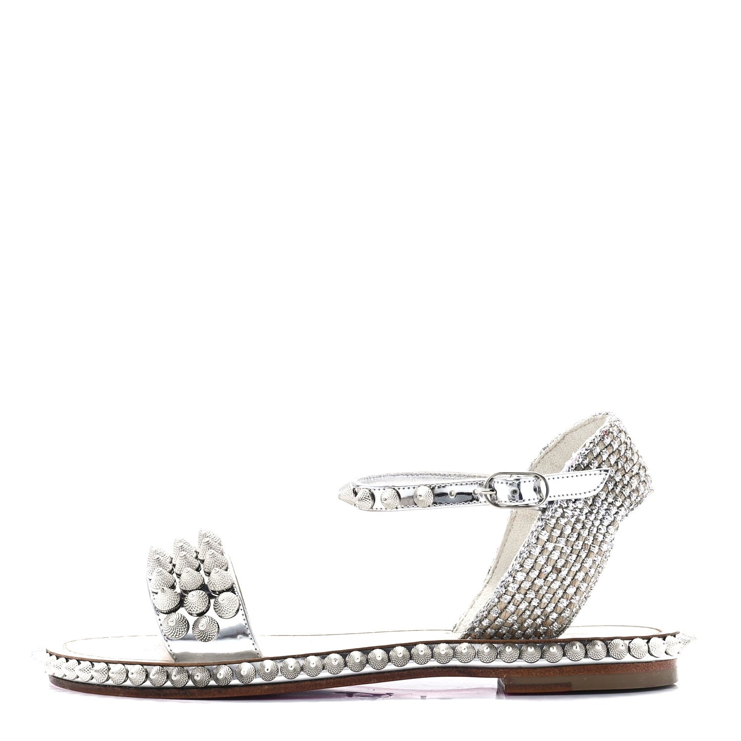 Specchio Cordorella Flat Sandals 35 Silver