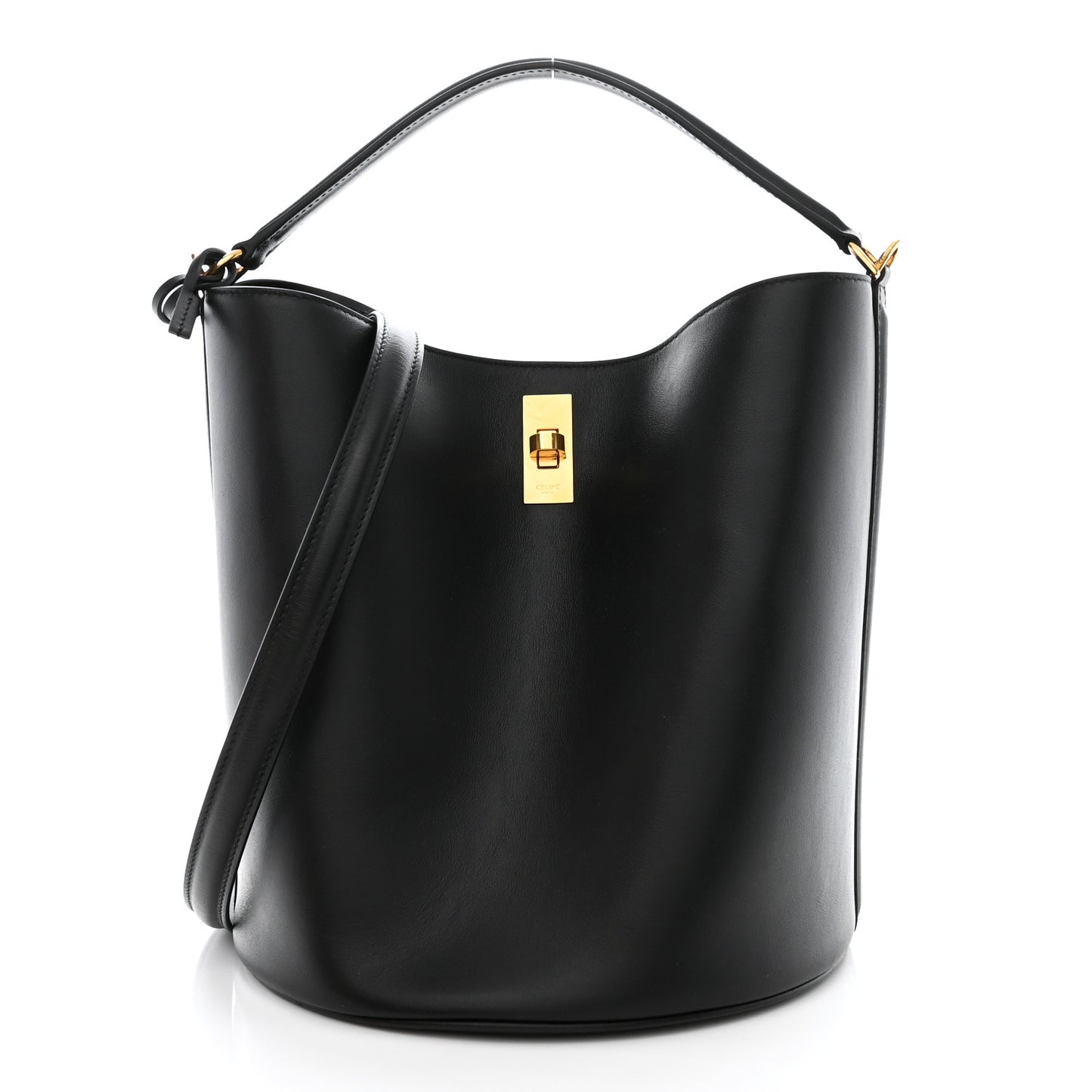 Smooth Calfskin Bucket 16 Bag Black