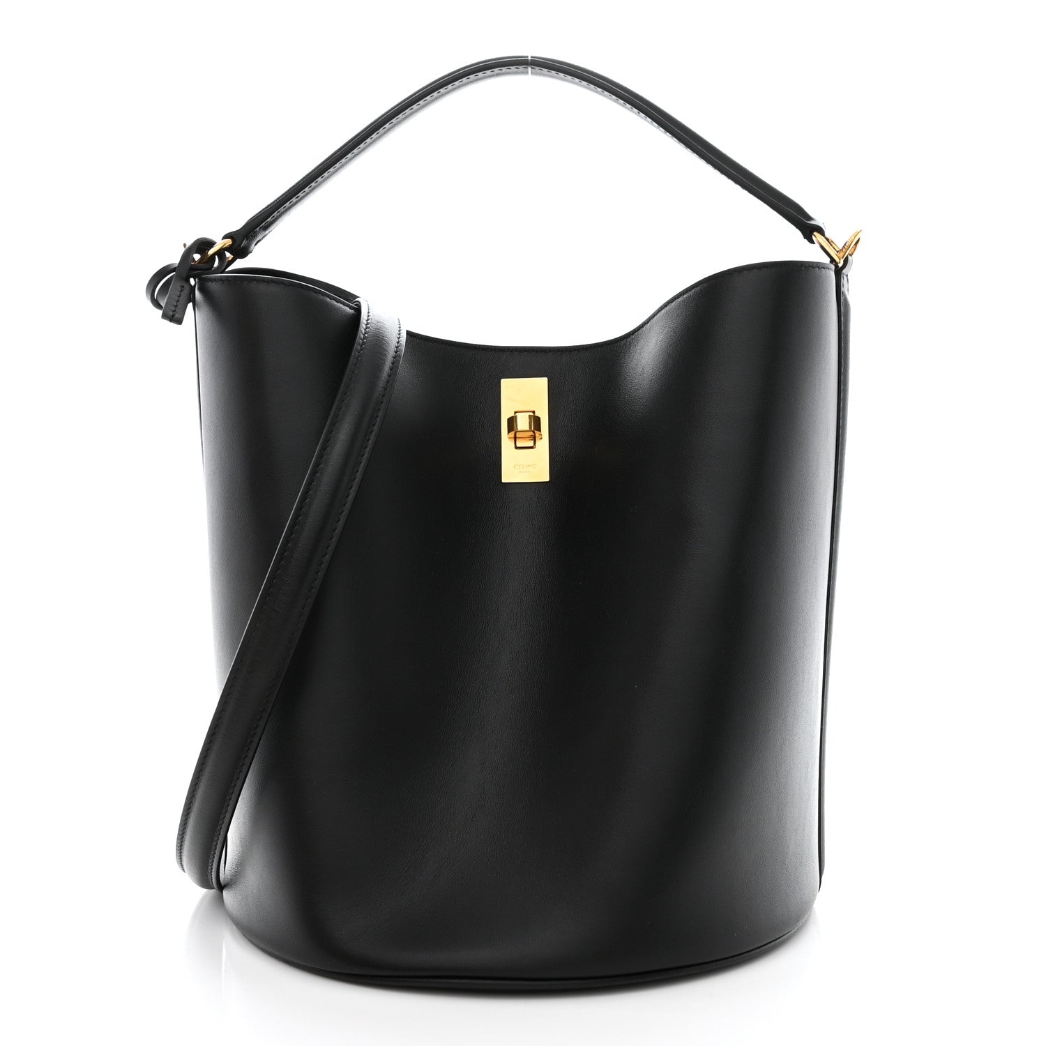 Celine Smooth Calfskin Bucket 16 Bag Black 3 of 11