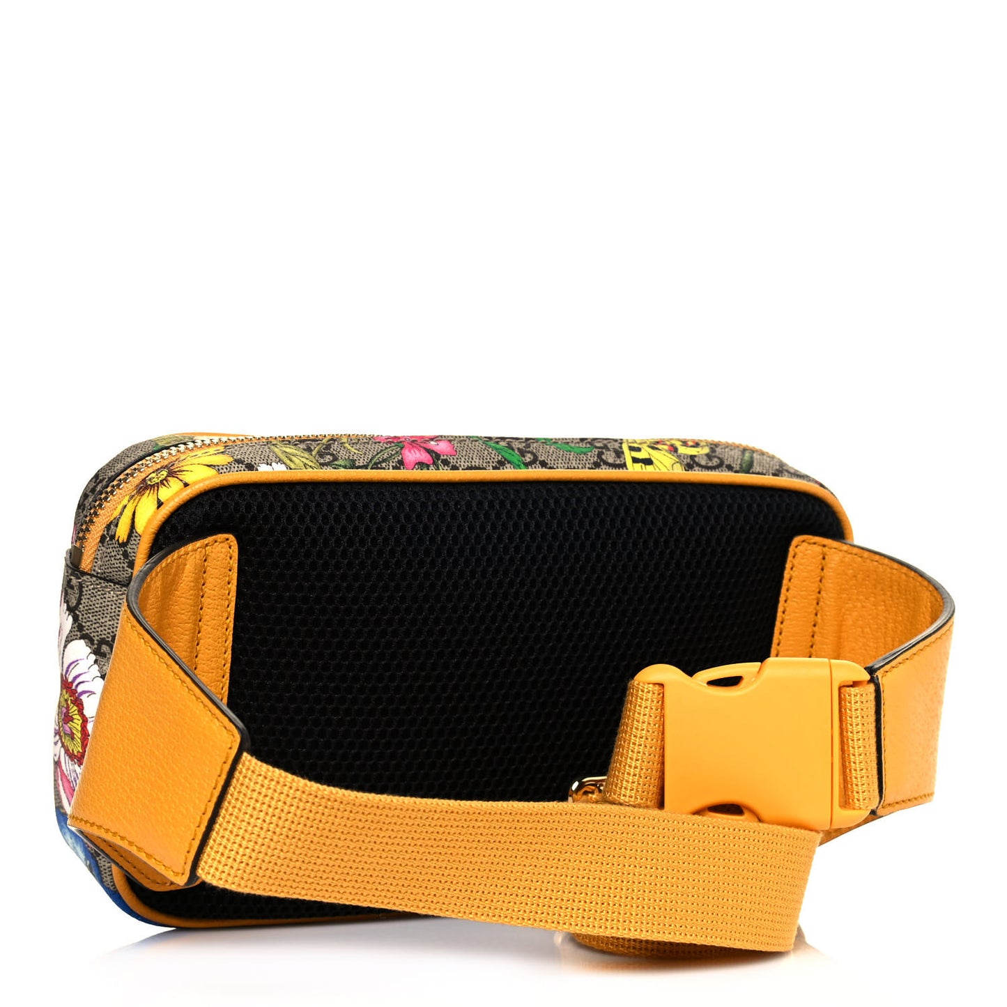GG Supreme Monogram Flora Medium Ophidia Belt Bag Beige Multicolor Crop