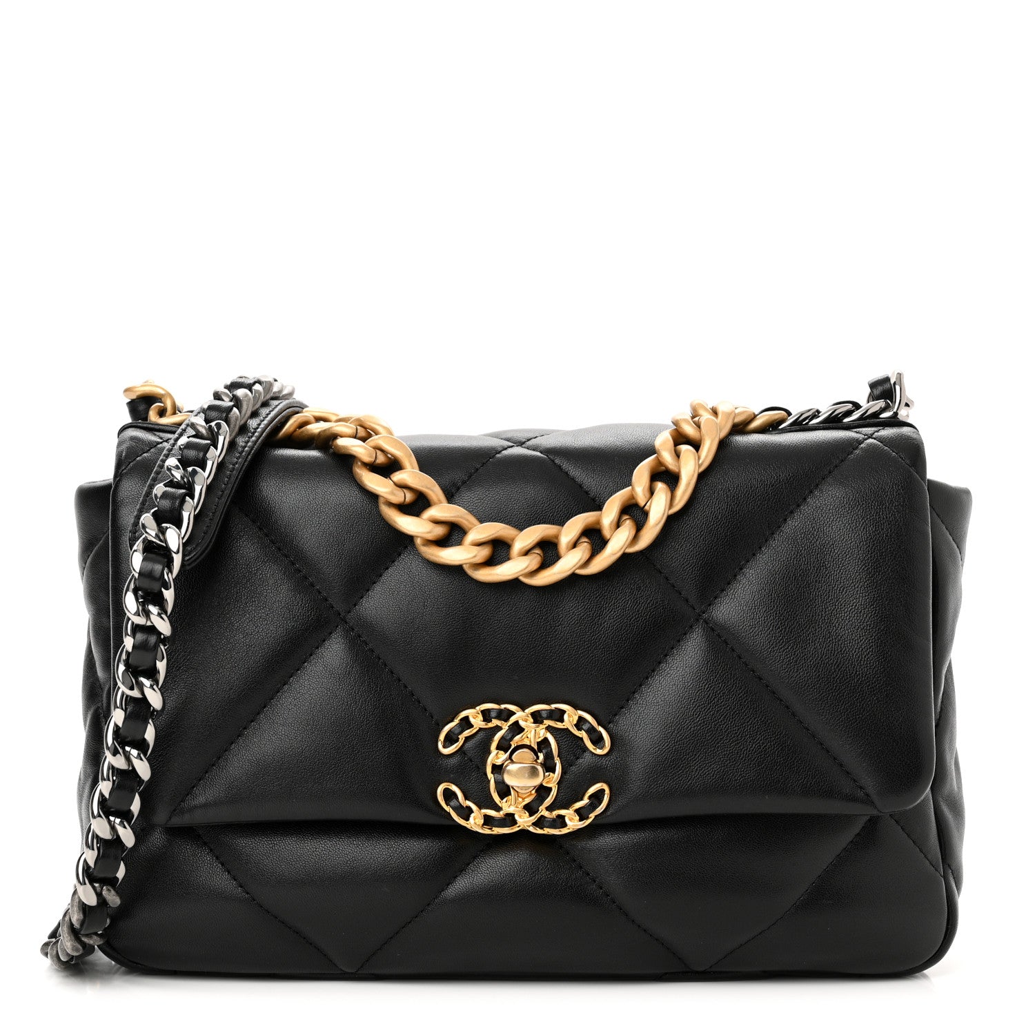 Chanel Lambskin Quilted Medium Chanel 19 Flap Black 1 of 11