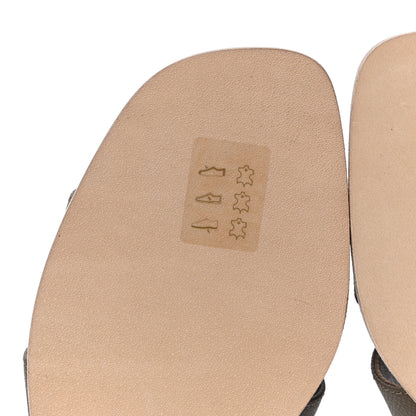 Hermes Epsom Oran Sandals 36.5 Etoupe 8 of 11