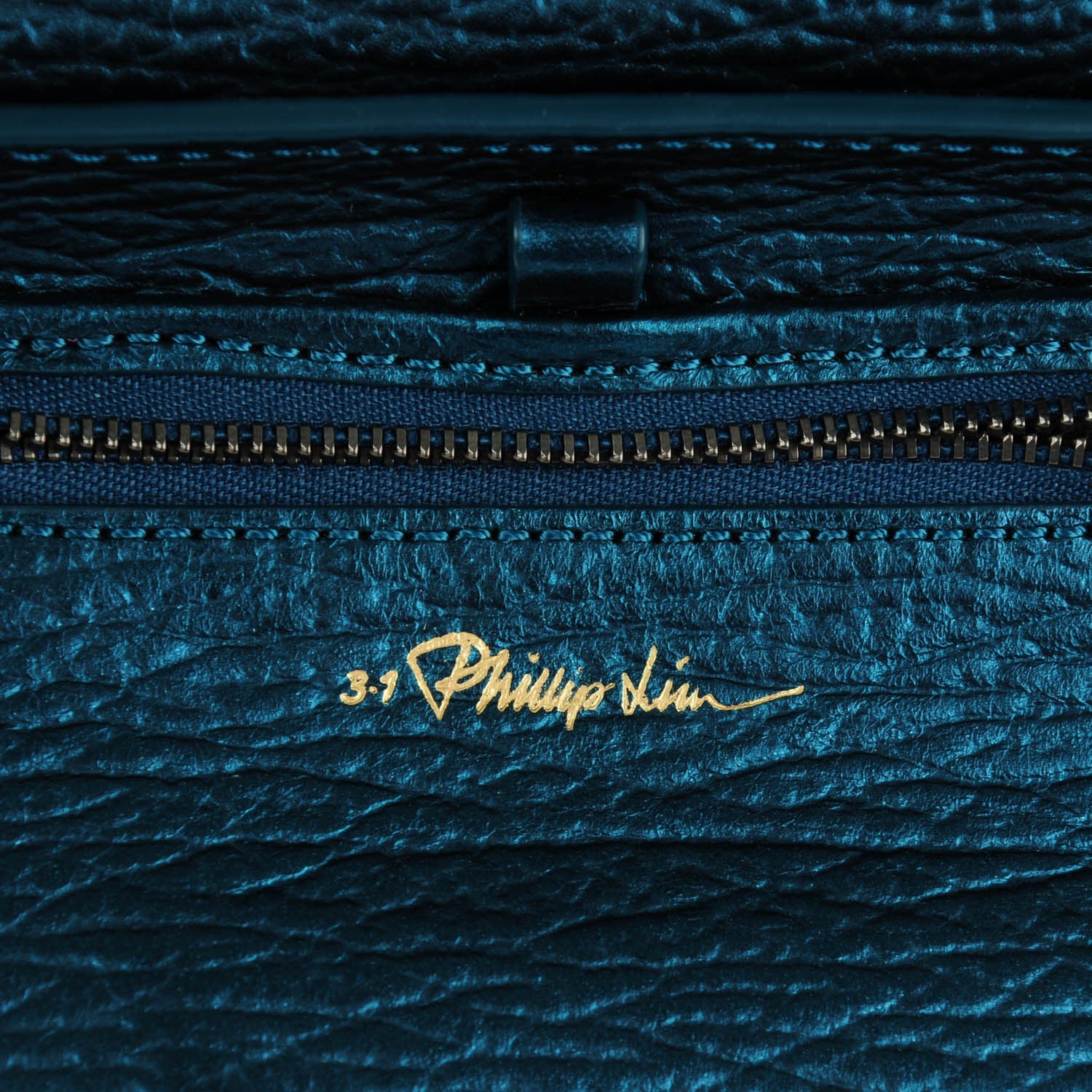 3.1 Phillip Lim 3.1 Metallic Textured Calfskin Mini Pashli Satchel Turquoise 6 of 8