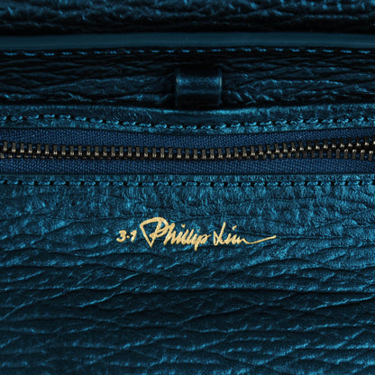 3.1 Phillip Lim 3.1 Metallic Textured Calfskin Mini Pashli Satchel Turquoise 6 of 8