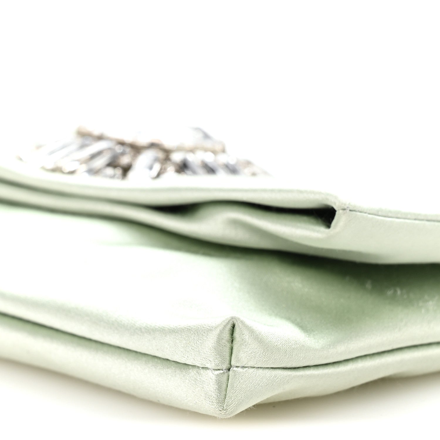 Jimmy Choo Satin Crystal Titania Clutch Green 10 of 10