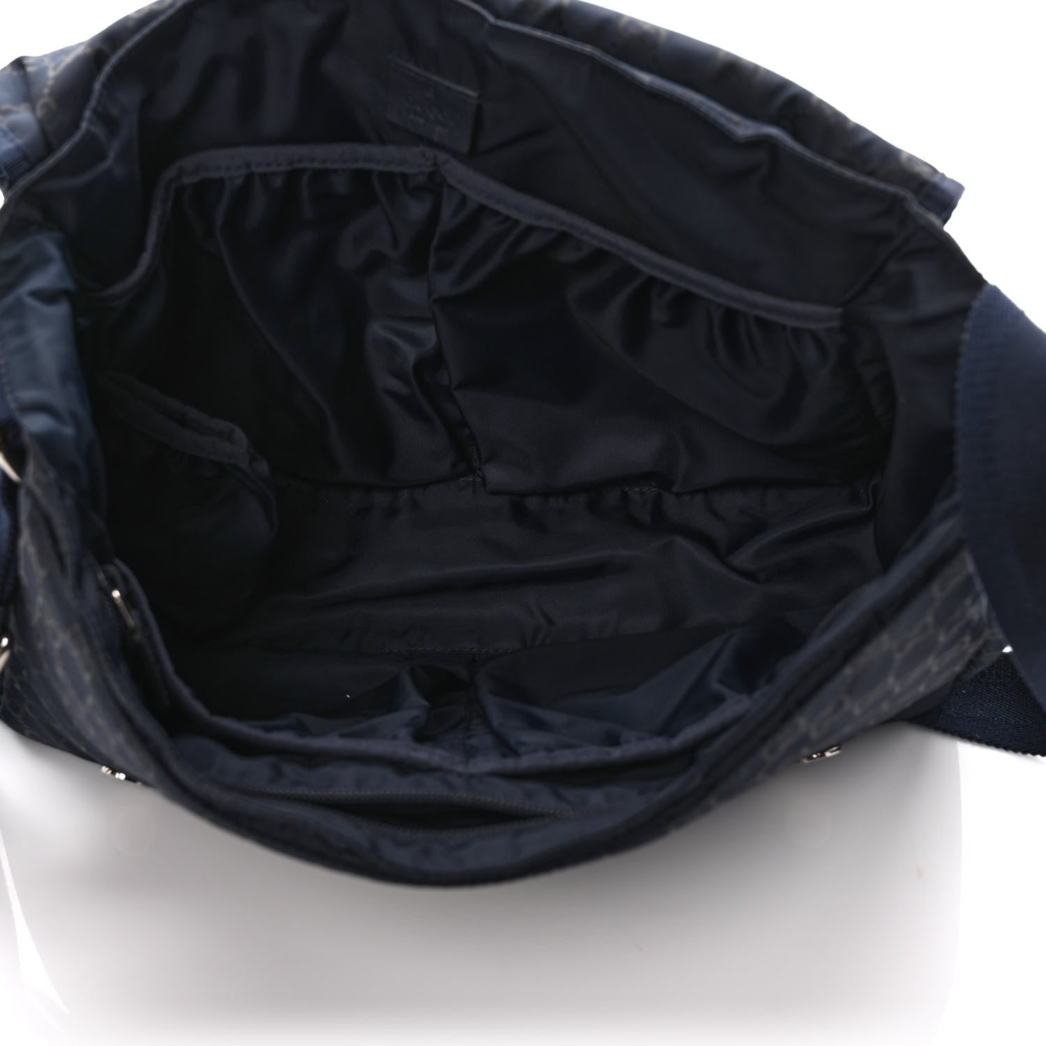 Gucci Nylon Monogram Messenger Diaper Bag Navy 5 of 10