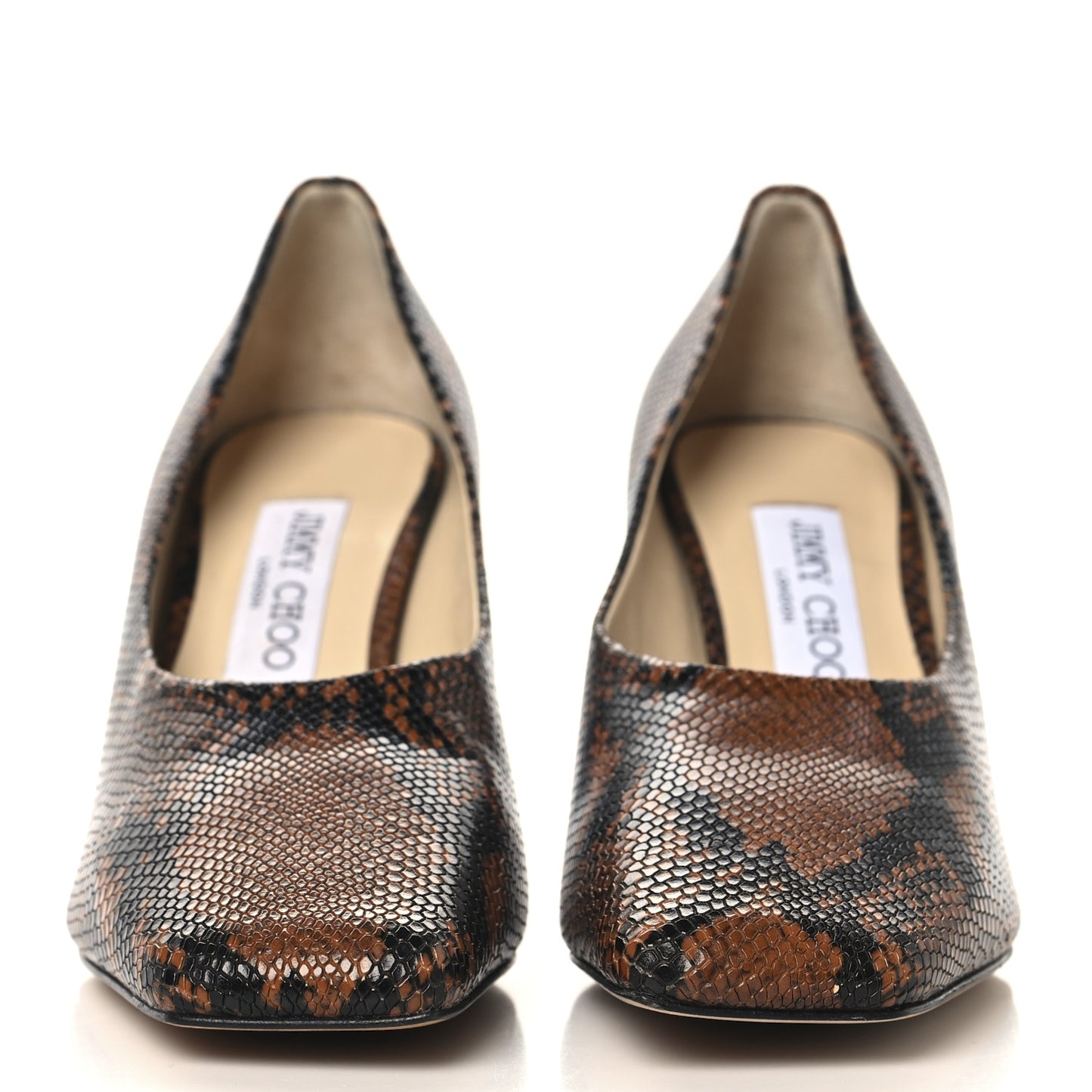 Calfskin Snakeskin Embossed Marcela 85 Pumps 37.5 Cuoio
