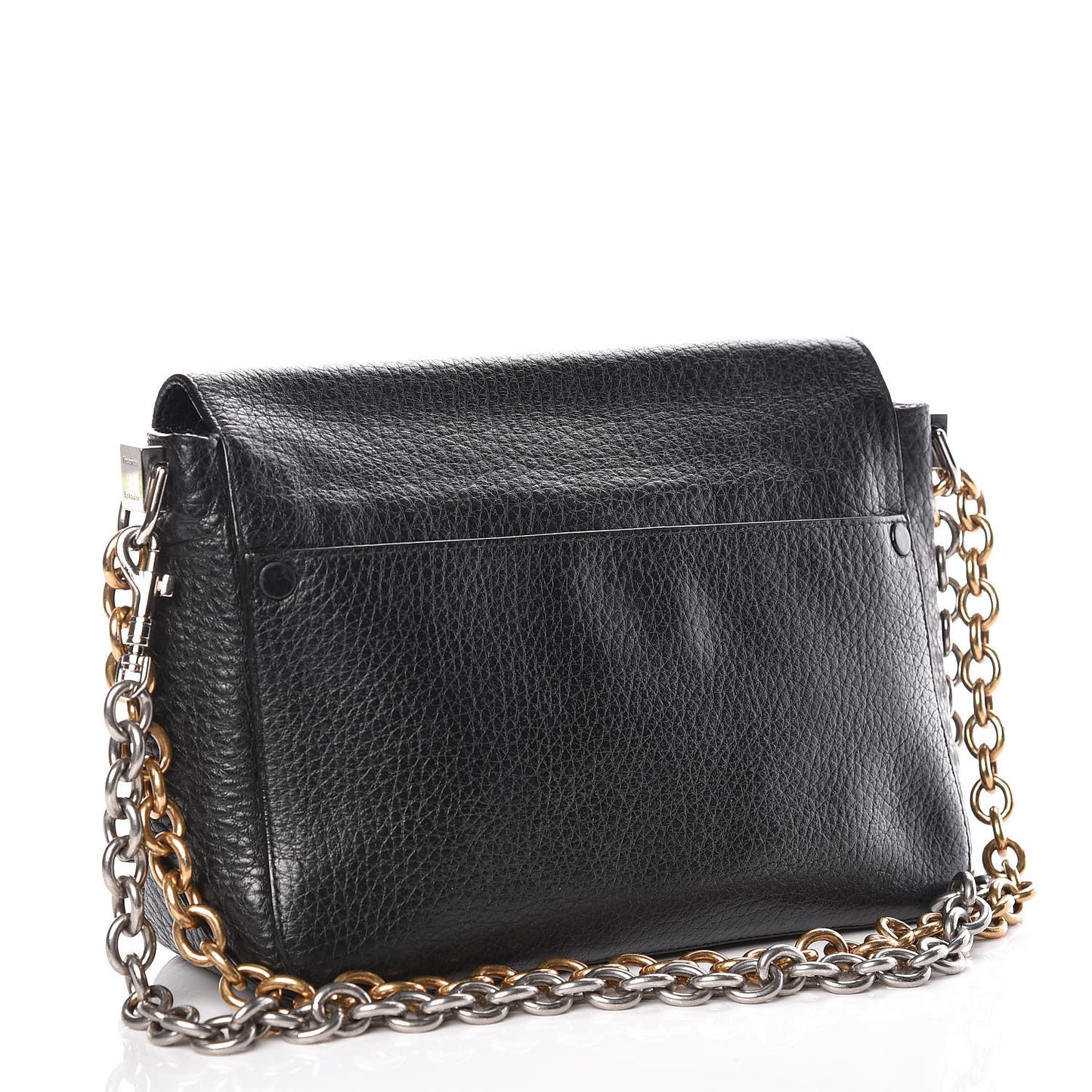 Pebbled Calfskin Small Courier Black
