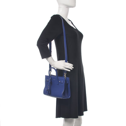 Saint Laurent Grained Calfskin Nano Supple Sac De Jour Flash Blue 2 of 12
