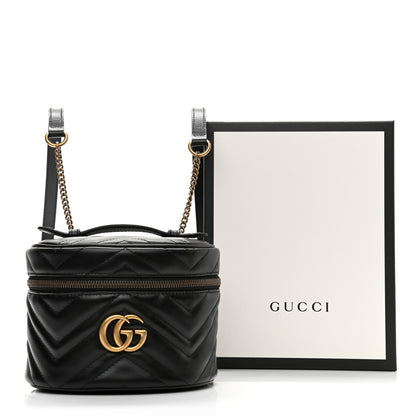 Gucci Calfskin Matelasse Mini GG Marmont Round Backpack Black 11 of 11