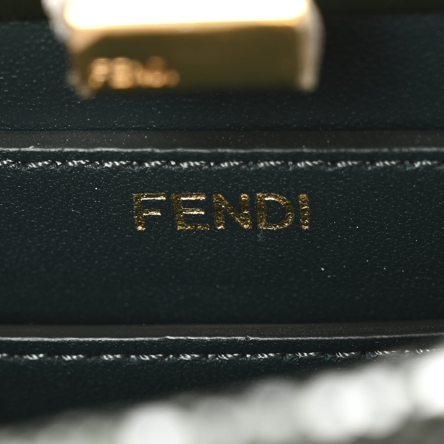 Fendi Stingray Shiny Nappa Petite Peekaboo I SEE U Satchel Verde Inglese 6 of 12