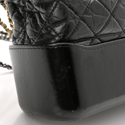 Chanel Aged Calfskin Quilted Medium Gabrielle Hobo Black 12 of 13