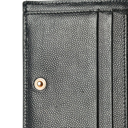 Saint Laurent Grain De Poudre Matelasse Chevron Monogram Zipped Card Case Black 10 of 22