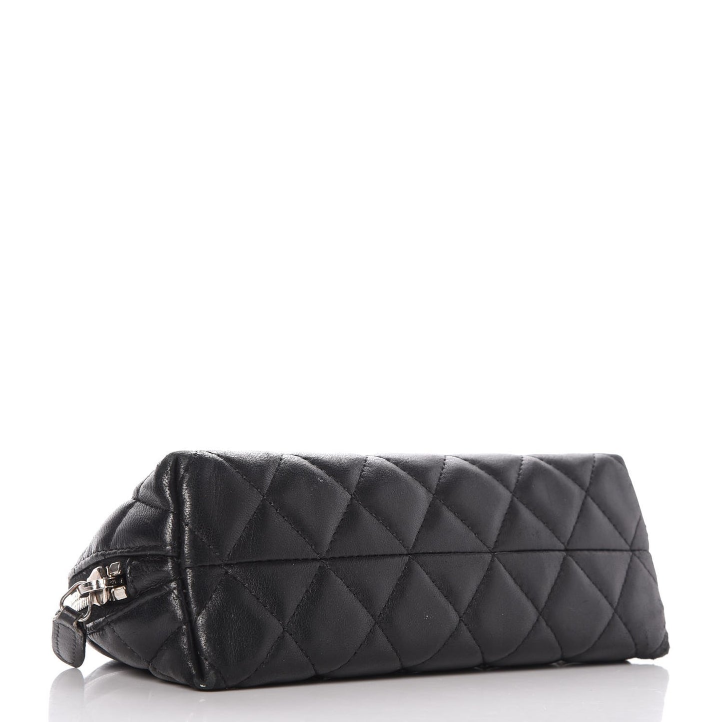 Lambskin Quilted Cosmetic Case Black