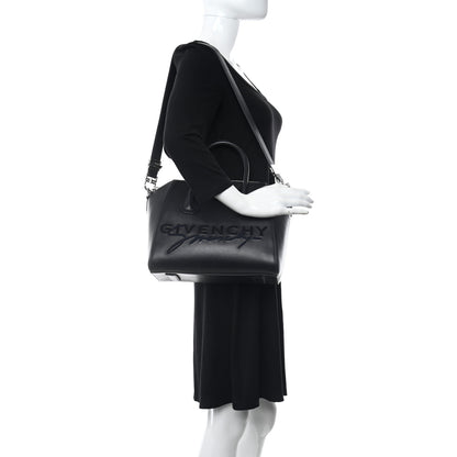 Givenchy Calfskin Signature Logo Small Antigona Black 2 of 10