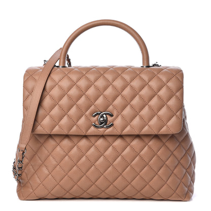 Chanel Caviar Quilted Large Coco Handle Flap Beige 1 of 10