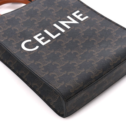 Celine Triomphe Canvas Calfskin Mini Vertical Cabas Tan 8 of 11