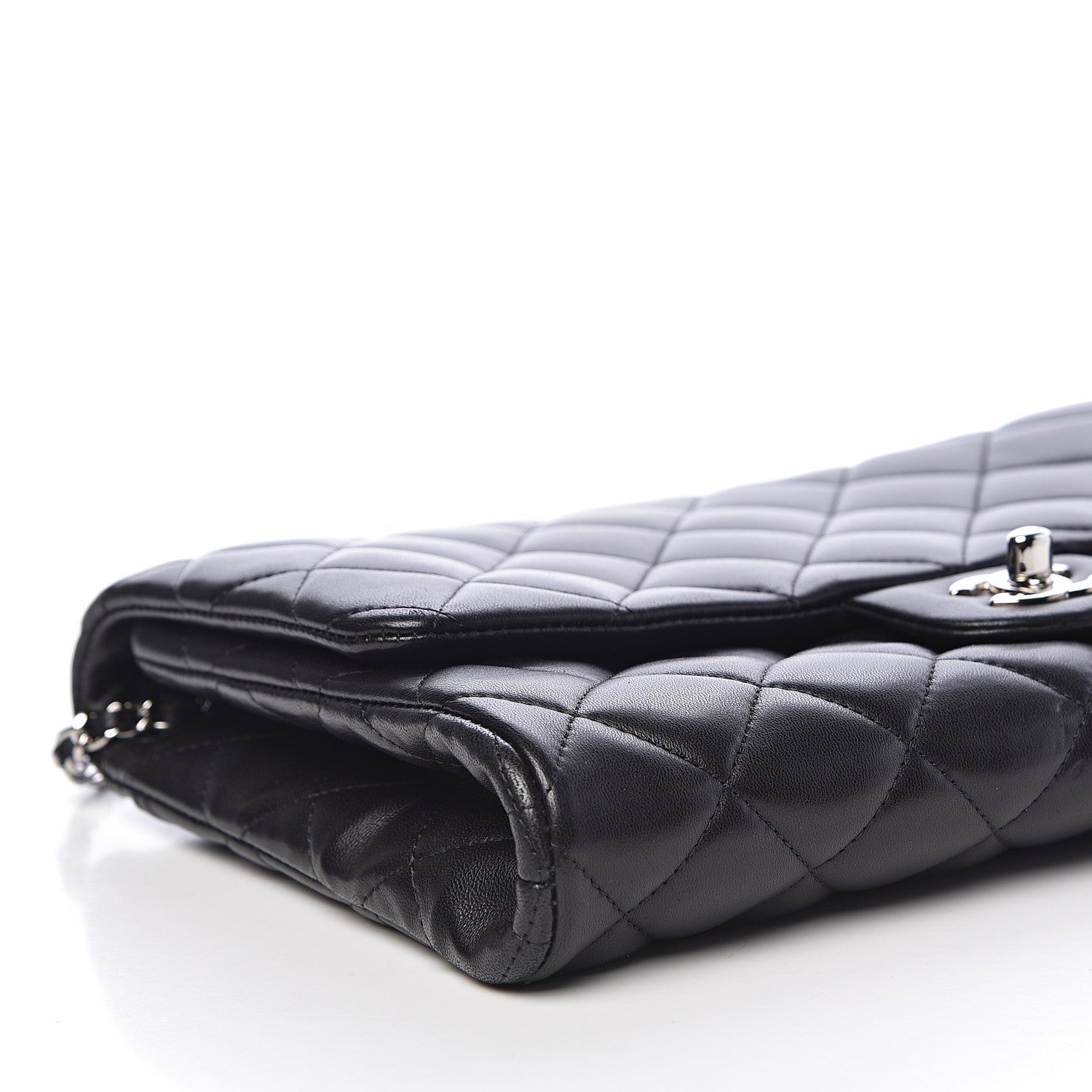 Chanel Lambskin Quilted Clutch With Chain Flap Black 8 of 10