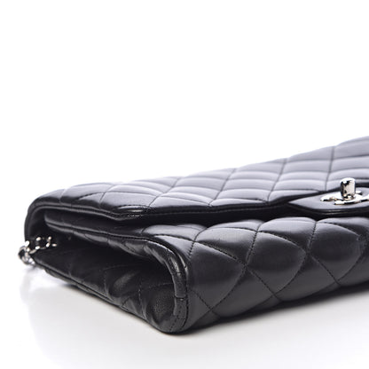 Chanel Lambskin Quilted Clutch With Chain Flap Black 8 of 10
