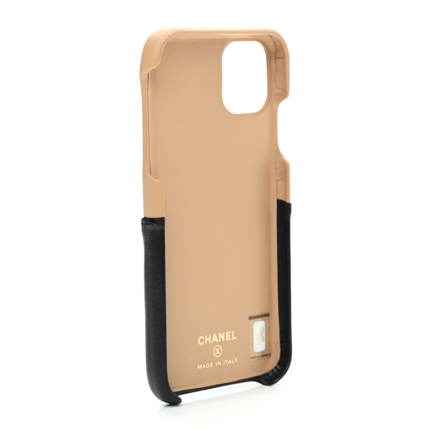 Chanel Lambskin Quilted CC iPhone XI Case Beige Black 3 of 8