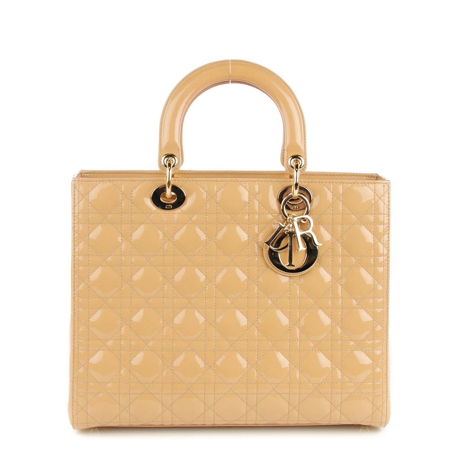Christian Dior Patent Cannage Large Lady Dior Beige 1 of 7