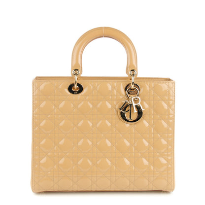 Christian Dior Patent Cannage Large Lady Dior Beige 1 of 7