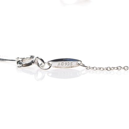 Tiffany Sterling Silver Diamond 16mm Elsa Peretti Open Heart Pendant Necklace 5 of 9