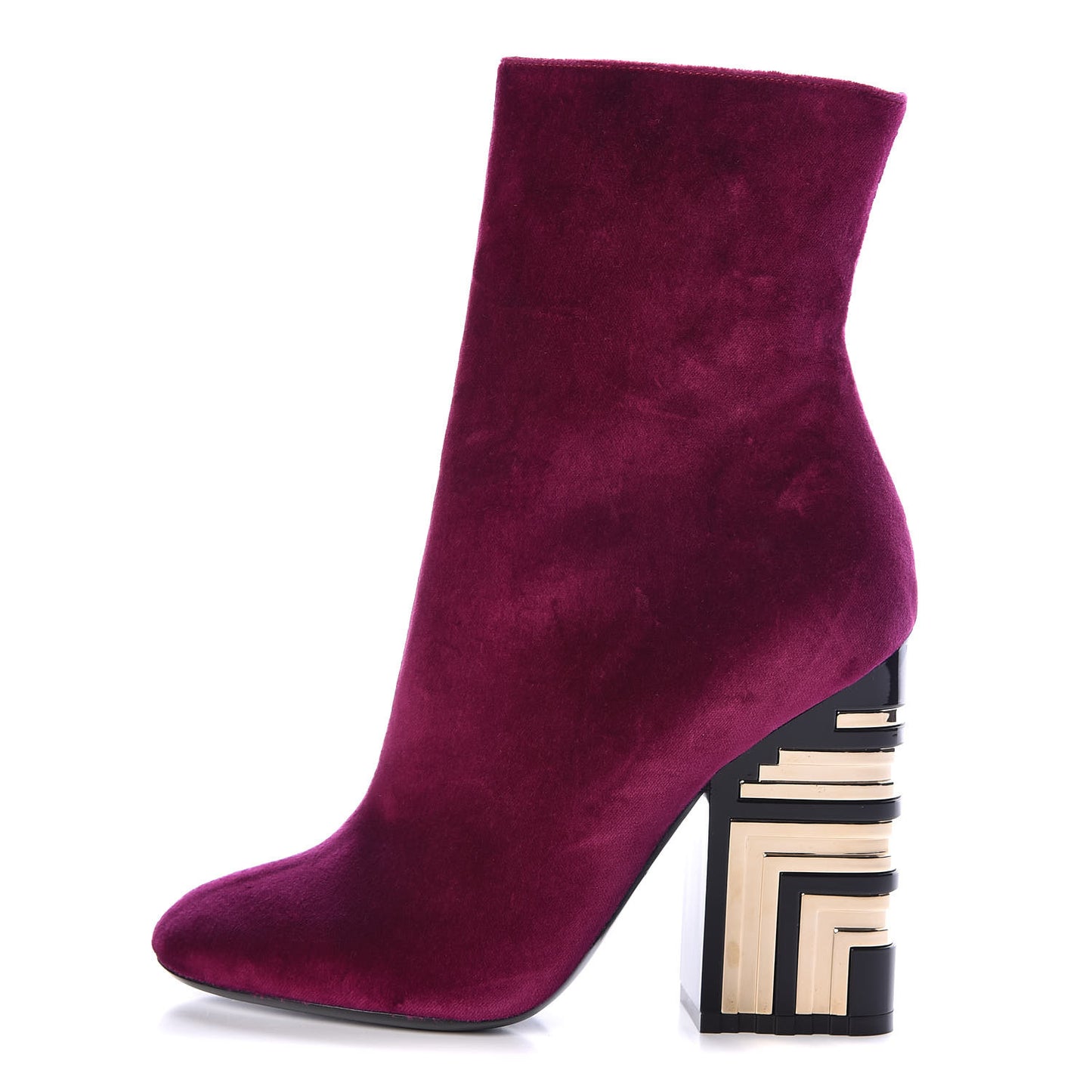 Velvet Monumental Ankle Boots 38.5 Magenta