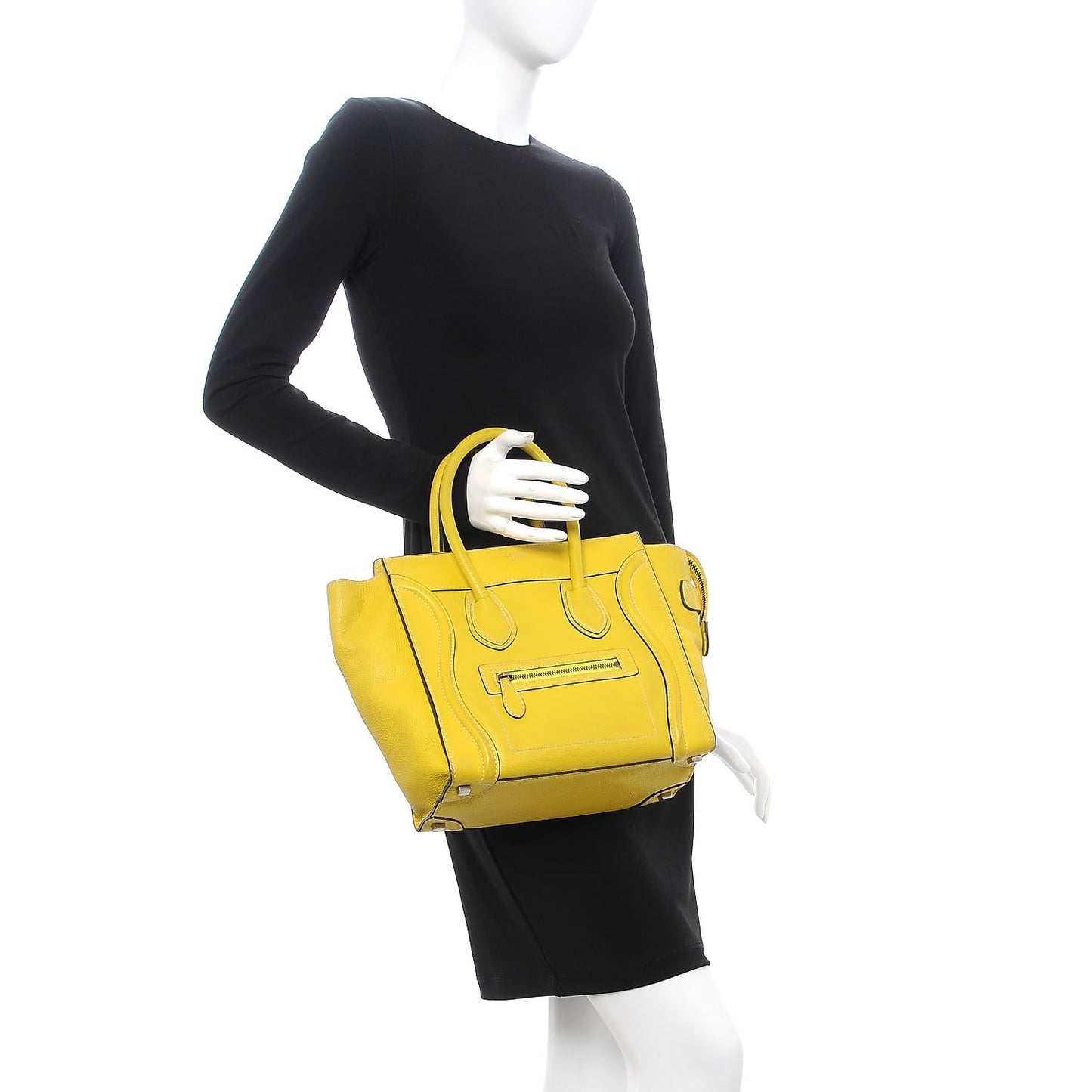 Drummed Calfskin Micro Luggage Citron