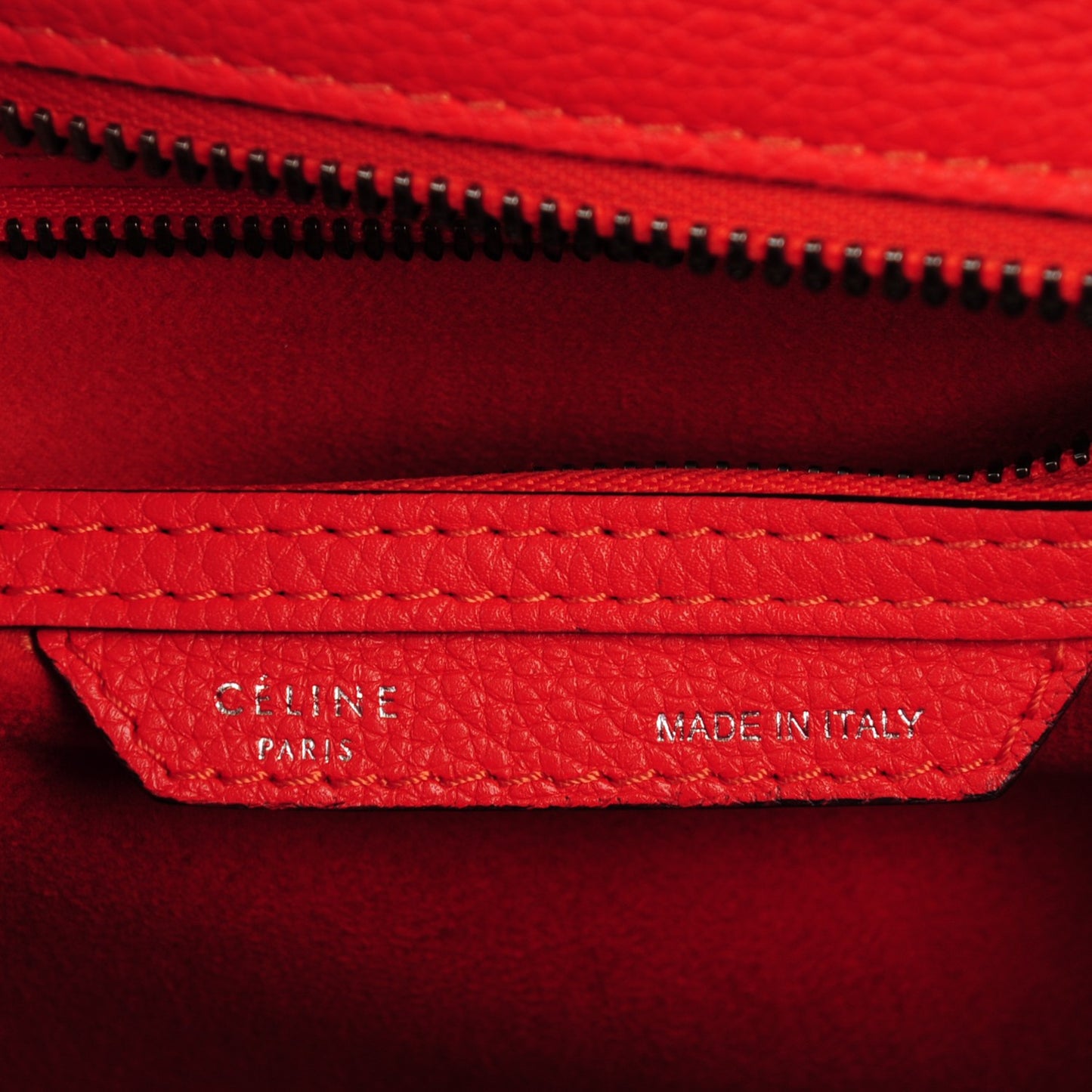 Drummed Calfskin Micro Luggage Vermillion