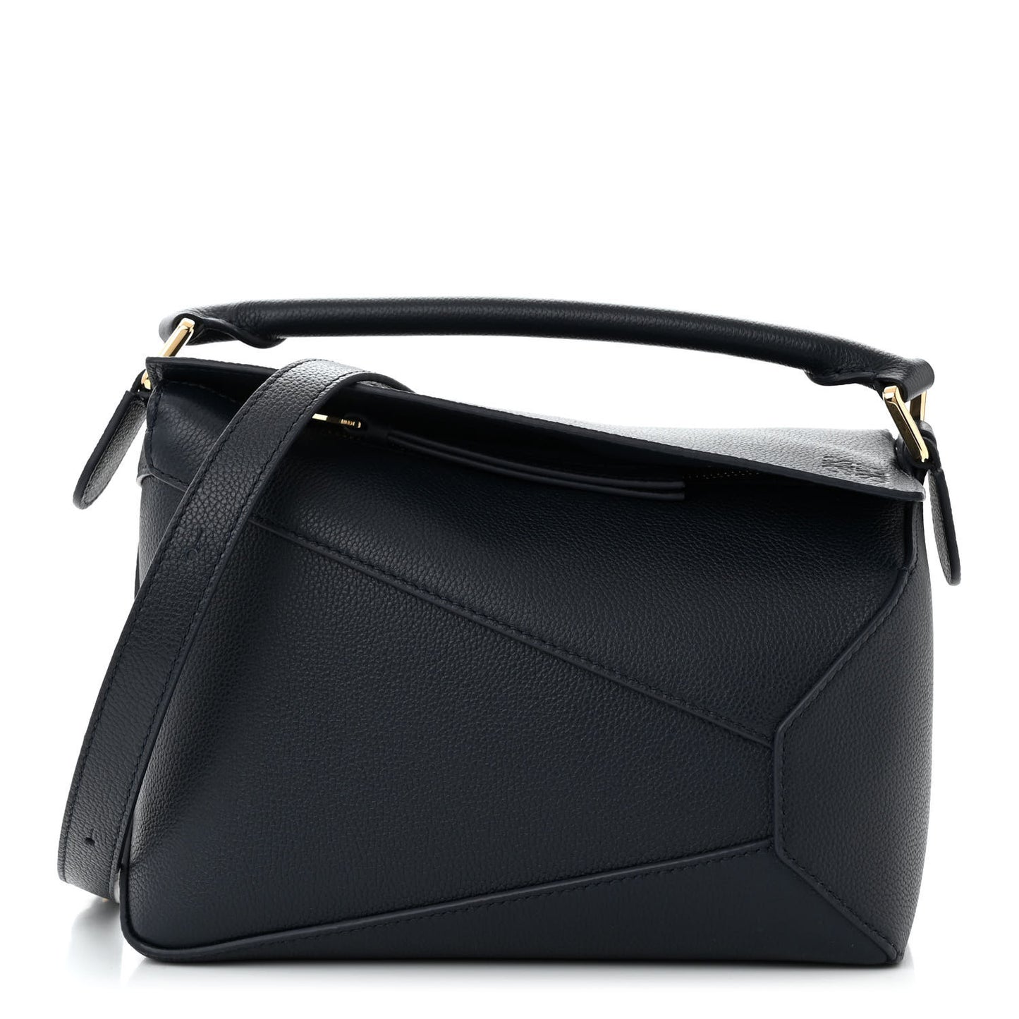 Soft Grained Calfskin Small Puzzle Edge Bag Navy