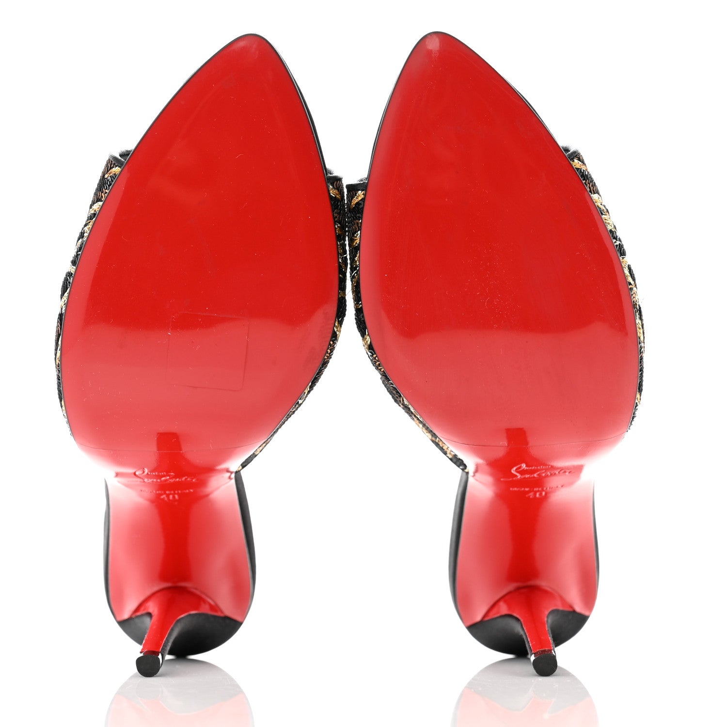 Christian Louboutin Miss Z Sequin Animal Print Mule 40 Gold Silver 6 of 10